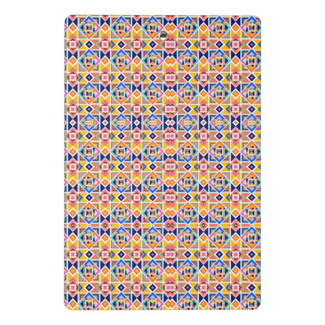 Mini Prancheta Colorful clipboard with a vibrant geometric  (Verso)