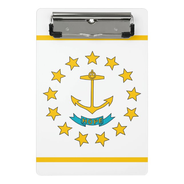 Mini prancheta com a bandeira de Rhode Island, EUA (Frente)