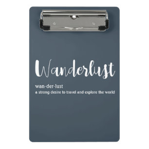 Mini Prancheta Cor azul da cinza branca definição de Wanderlust