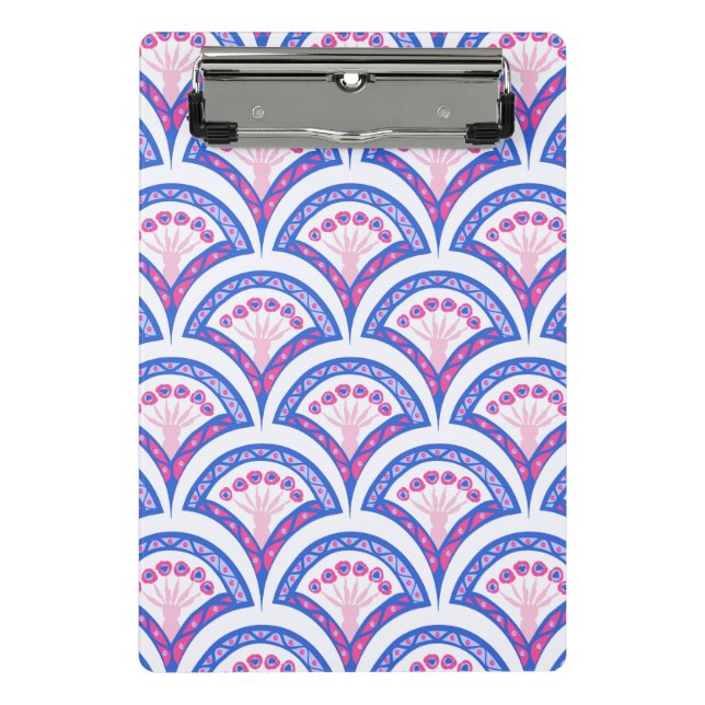 Mini Prancheta cor damasco floral azul (Frente)