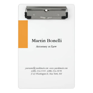 Mini Prancheta Cor de laranja e branco simples e clássico único