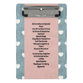 Mini Prancheta Corações da Irmã Marshmallow