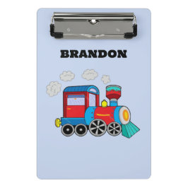 Mini Prancheta Crianças Treinam Meninos Nome Personalizado Azul