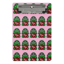 Mini Prancheta Custom Love You Kawaii Frog Heart Gift