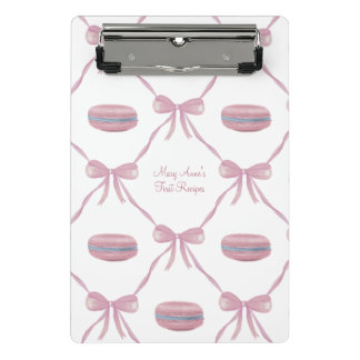 Mini Prancheta Custom Pink Macarons Frilly Coquette Bow Recipe