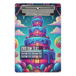 Mini Prancheta Custom Text Whimsical Candy Cake Illustration