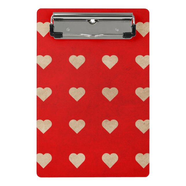 Mini Prancheta Cute Hearts on Red Background iPhone / iPad case (Frente)