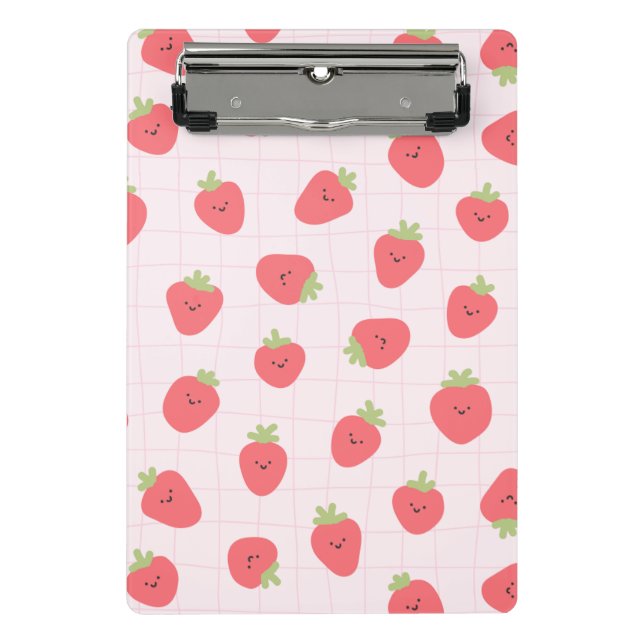 Mini Prancheta Cute Strawberry Pattern – Kawaii Strawberry (Frente)