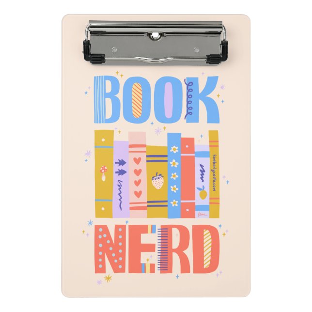 Mini Prancheta de Nerd de Livros – Design Colorido (Frente)