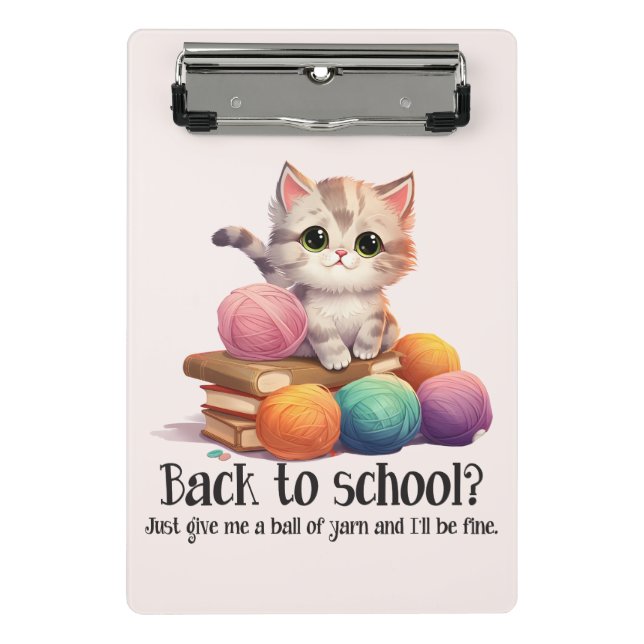 Mini Prancheta De Volta À Escola? Dê-Me Yarn (Frente)