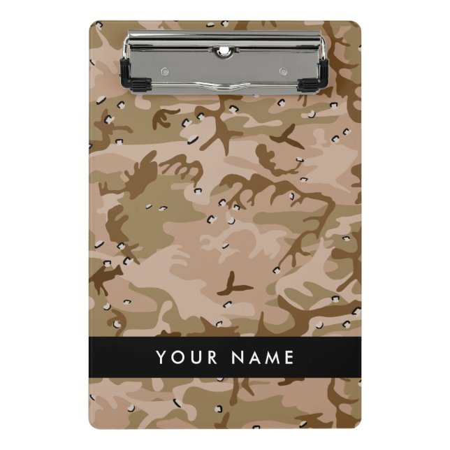 Mini Prancheta Desert Camouflage Pebbles, o teu nome Personaliza (Frente)
