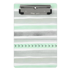 Mini Prancheta Design à moda das listras da aguarela do verde da