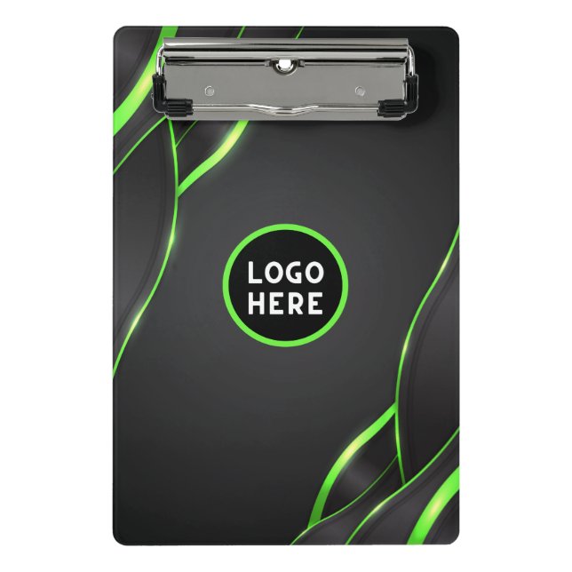 Mini Prancheta Design de Fluido Abstrato Preto e Verde | Adiciona (Frente)