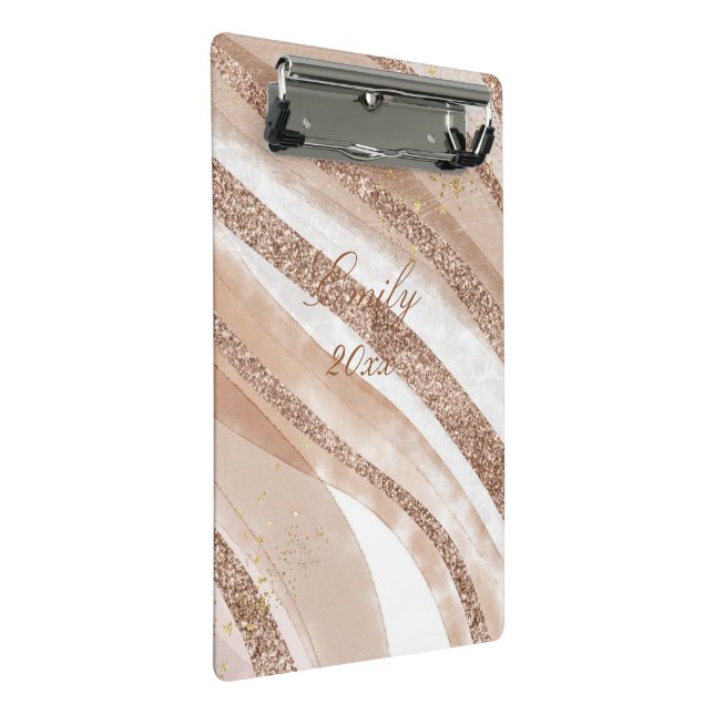 Mini Prancheta Design de rosa com brilho Dourado (Inclinado)