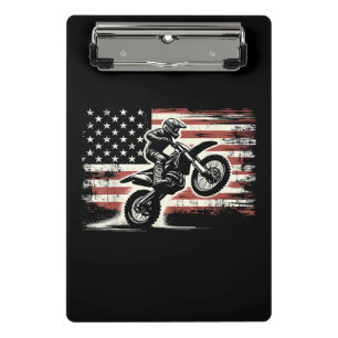 Mini Prancheta Dirt Bike American Flag Motocross Biker Vintage EU