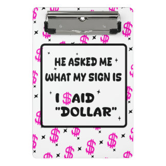 Mini Prancheta Dólar é Meu Signo – Design Ousado Rosa Choque