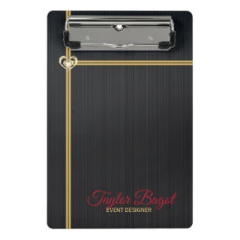 Mini Prancheta Douradas faixas de fundo de metal preto