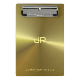 Mini Prancheta Dourado Metálico, Elegante Moderno, Monograma