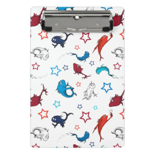 Mini Prancheta Dr. Seuss Um Peixe Dois Peixes Padrão de Estrela