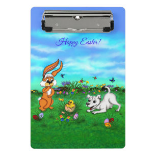 Mini Prancheta Easter - Puppy Capo Rabbit and Chick