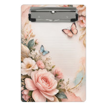 Elegant Floral Butterfly Clipboard