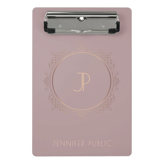 Mini Prancheta Elegante Moderno de Tendy Modelo Monogramas (Frente)