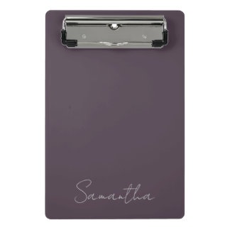 Mini Prancheta Elegante Nome Personalizado Roxo Taupe