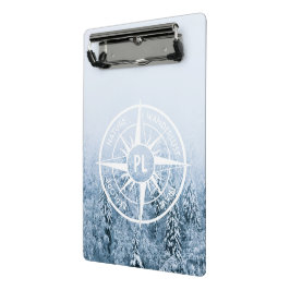 Mini Prancheta emblem monograma estrela bússola floresta de abeto