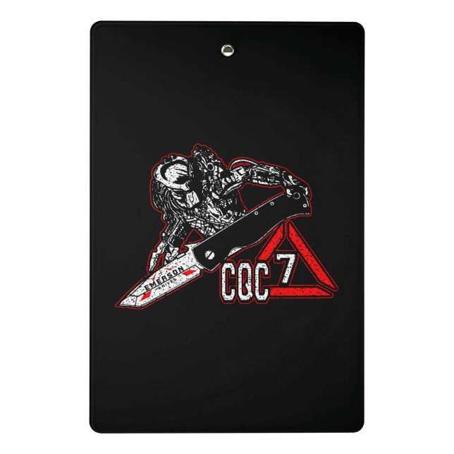 Mini Prancheta Emerson Knives CQC-7 Predator Toalha de Golfe Bran (Verso)