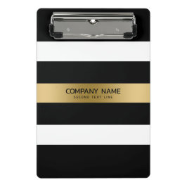 Mini Prancheta Ênfase dourada das listras brancas e pretas