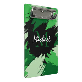 Mini Prancheta Espessadas de pinceladas com nome verde com monogr