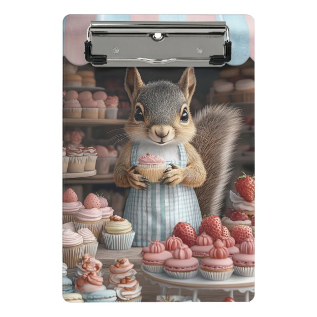 Mini Prancheta Esquilo Baking com Cupcake (Frente)