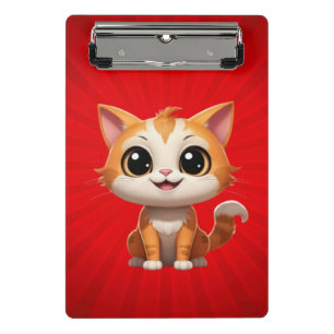 Mini Prancheta Estilo de Cartoon de Gato Laranja Bonito - 89738