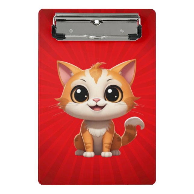 Mini Prancheta Estilo de Cartoon de Gato Laranja Bonito - 89738 (Frente)
