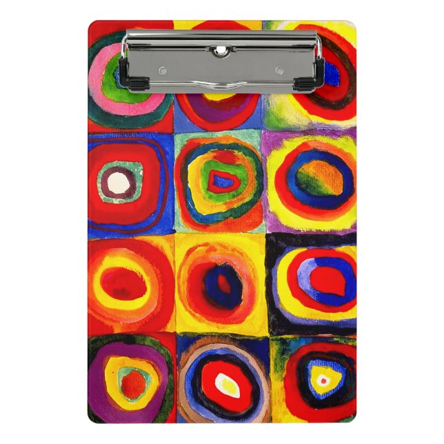 Mini Prancheta Estudo de cor de Kandinsky Quadrados Círculos Arte (Frente)