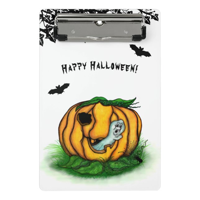 Mini Prancheta Fantasma do Halloween, Bat, Ghost e Spider (Frente)