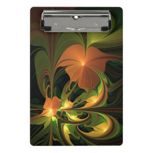 Mini Prancheta Fantasy Plant Abstrato Green Rust Brown Fractal