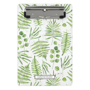 Mini Prancheta Ferns de Aquarela e Padrão de Eucalipto