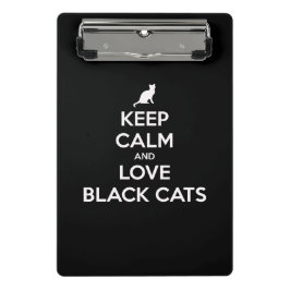 Mini Prancheta Fique calmo e ame gatos pretos