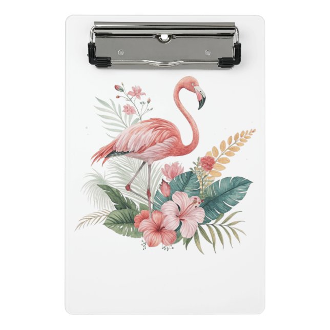Mini Prancheta Flamingo Com Flores (Frente)