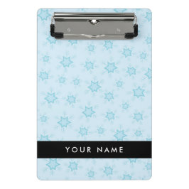 Mini Prancheta Flocos de neve azuis, seu nome, Personalize