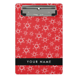 Mini Prancheta Flocos de neve vermelhos e brancos, seu nome, pers