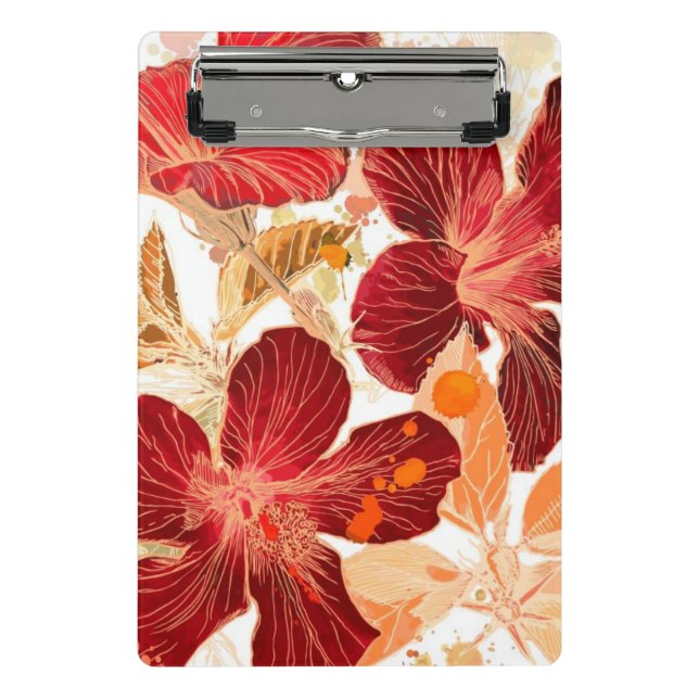 Mini Prancheta Flor do hibiscus - pintura 2 da aguarela (Frente)