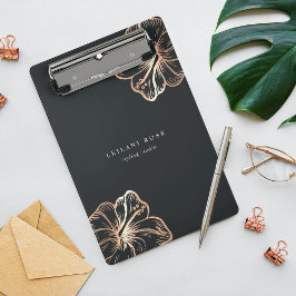 Mini Prancheta Flor Hibiscus de Cobre Elegante Personalizada