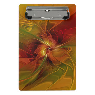 Mini Prancheta Flor verde-laranja-abstrato Vermelho Castanho-Cast