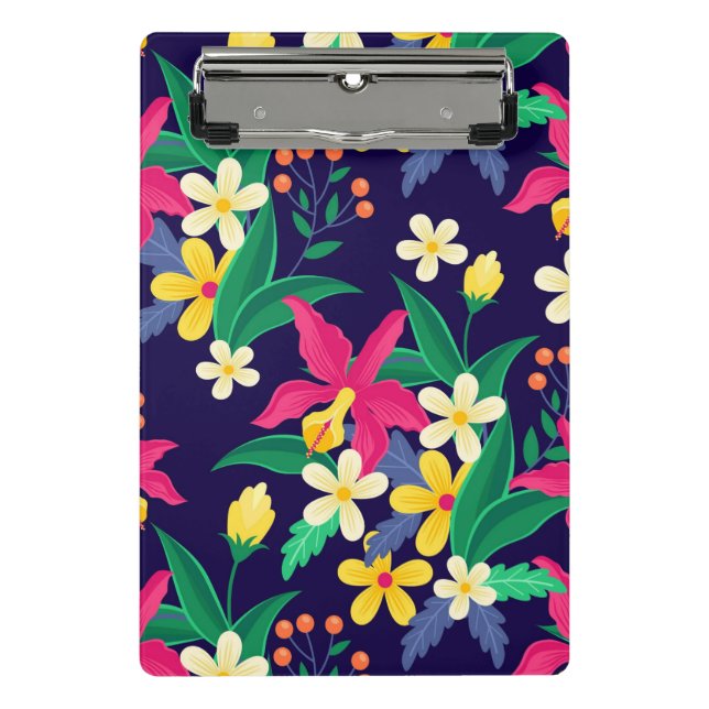 Mini Prancheta Flores Exóticas Coloridas Padrão Folhas-23021 (Frente)