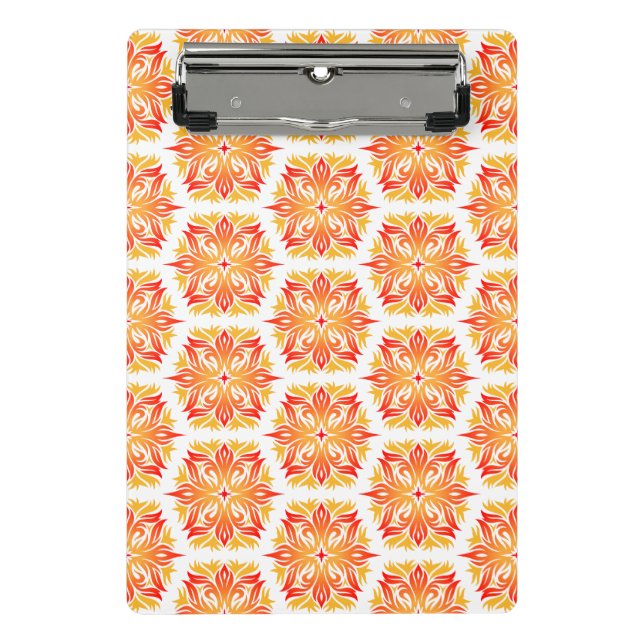 Mini Prancheta Flores Laranja, Padrão De Flores, Padrão Floral (Frente)