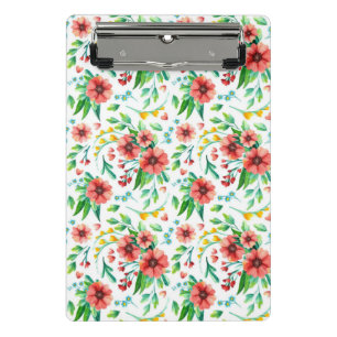 Mini Prancheta Flores Vermelhas Pintadas À Mão Padrão Floral- 234