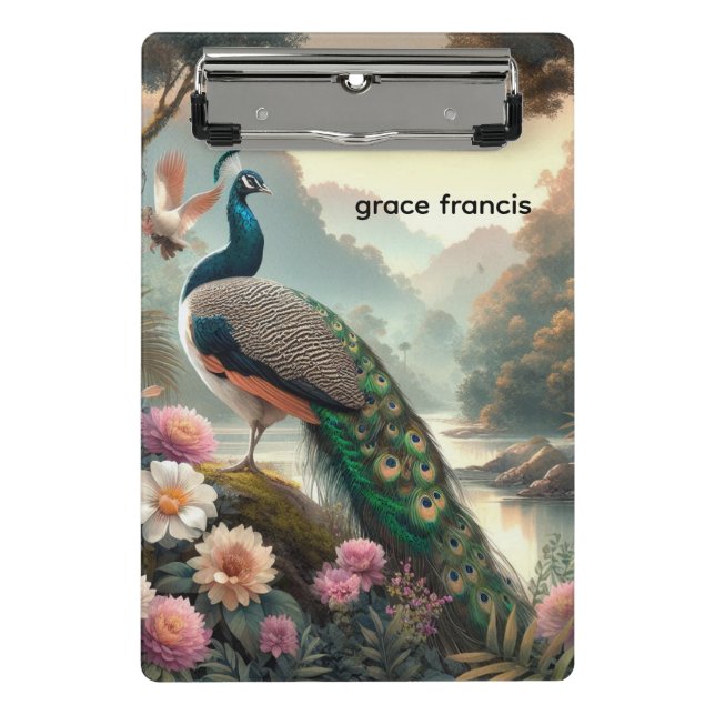 Mini Prancheta Floresta Tropical com Pavão (Frente)