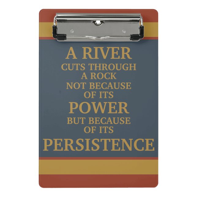 Mini Prancheta Força Motivacional Amarela Azul Persistência (Frente)